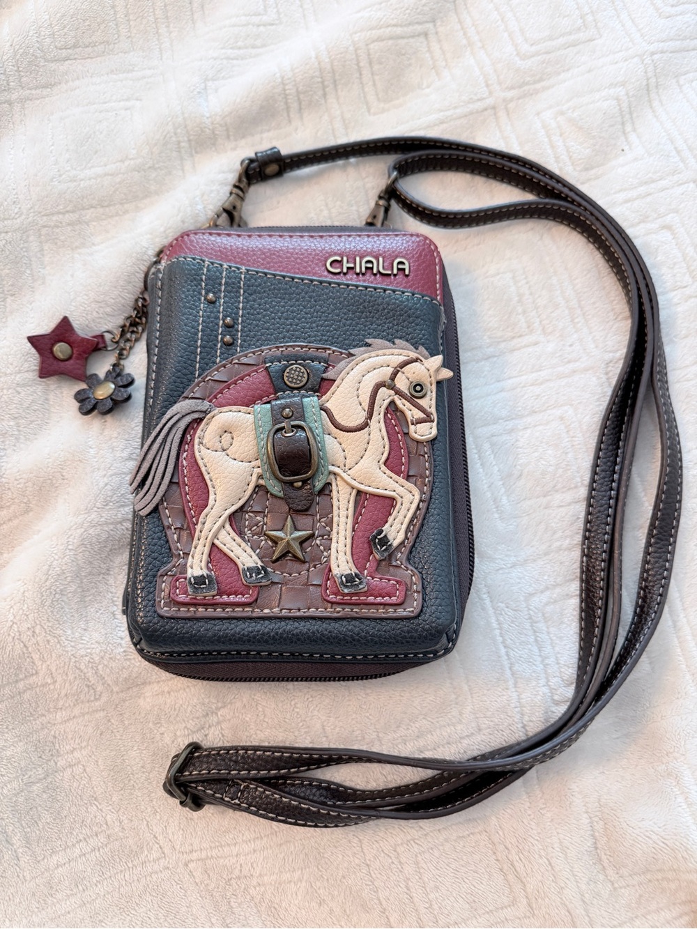 Chala Horse zip around Wallet Crossbody Bag card organizer western rodeo